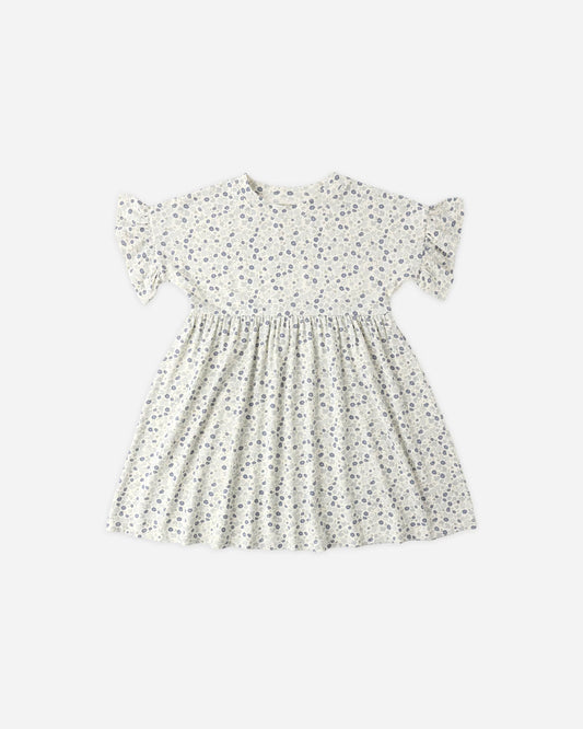 Rylee + Cru Ivory Blue Ditsy | Babydoll Dress