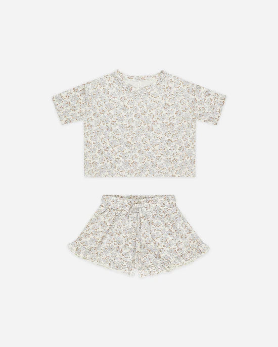 Rylee + Cru Ivory Blue Ditsy | Mosie Set