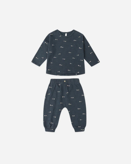 Rylee + Cru Navy Star | Long Sleeve Tee + Pant Set