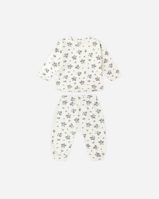Rylee + Cru Blue Floral | Tee + Pant Set