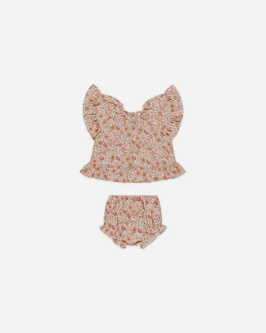 Rylee + Cru Shell Pink Gardenia | Butterfly Top + Bloomer Set