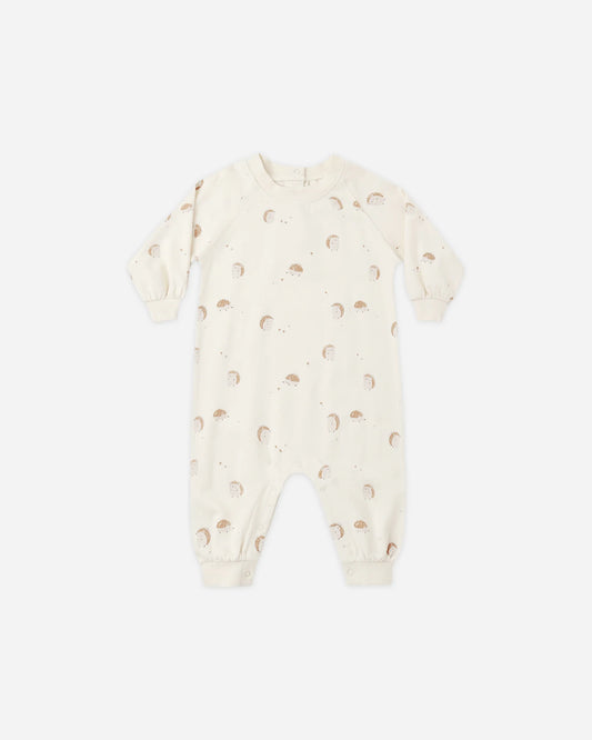 Rylee + Cru Natural Hedgehog | Raglan Jumpsuit