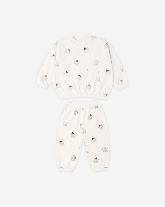Rylee + Cru Natural Winter Bears | Relaxed Set