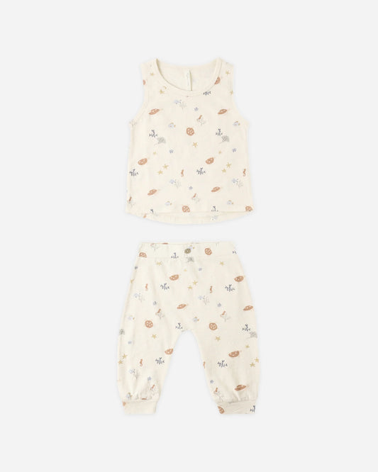 Rylee + Cru Natural Aquatic | Tank + Slouchy Pant Set