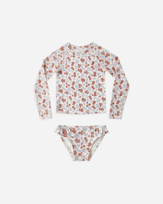 Rylee + Cru Natural Americana Floral | Maryn Rash Guard Set