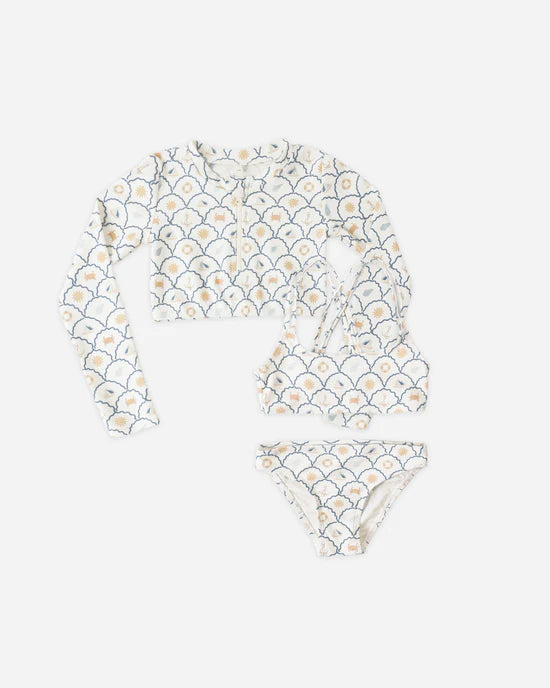 Rylee + Cru Ivory Nautical | Crop Rash Guard Set