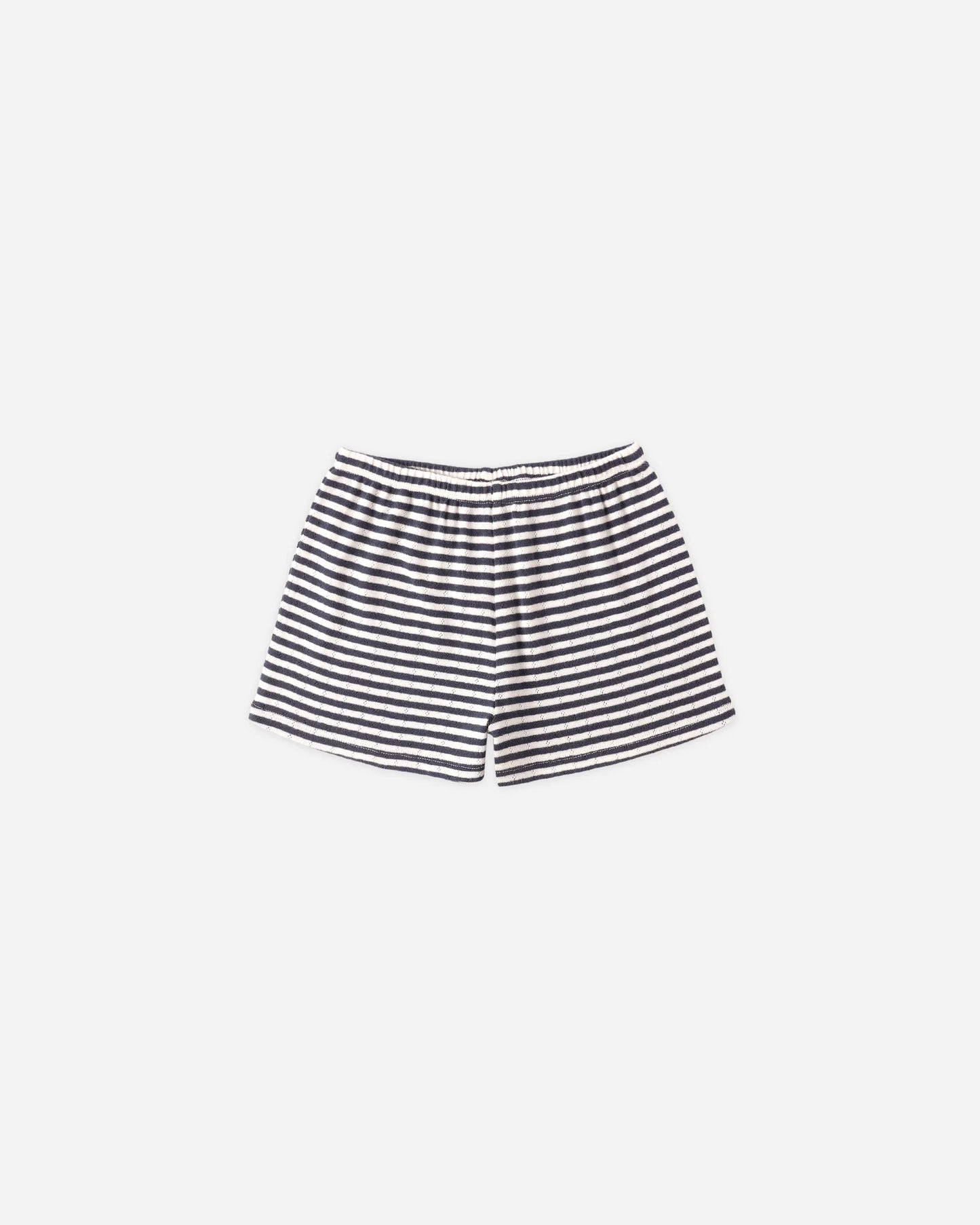 Rylee + Cru Navy Stripe | Pointelle Tee + Short Set