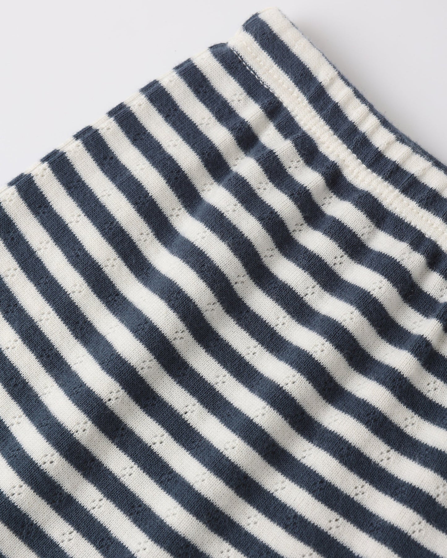 Rylee + Cru Navy Stripe | Pointelle Tee + Short Set