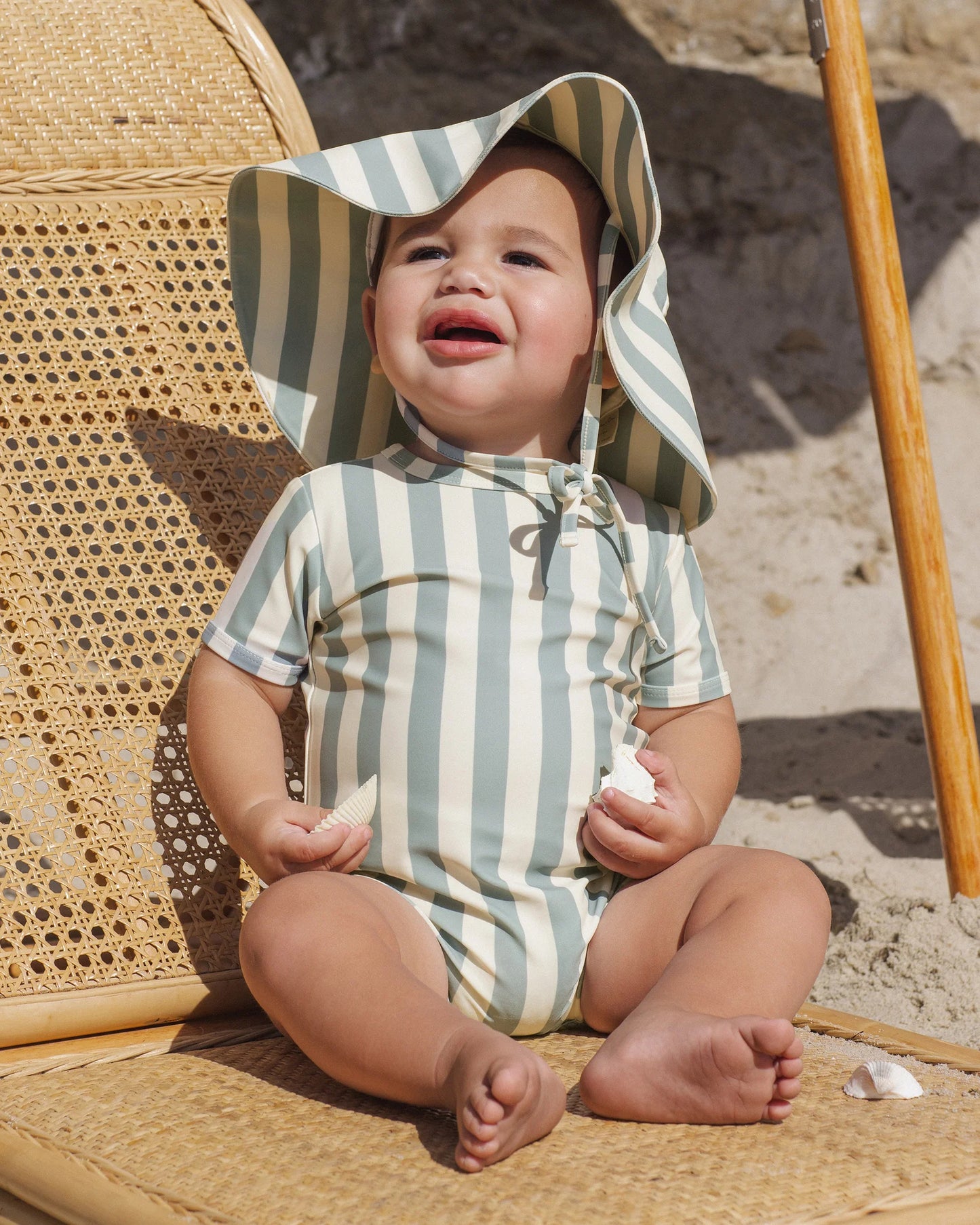 Rylee + Cru Green Stripe | Shorty One-Piece