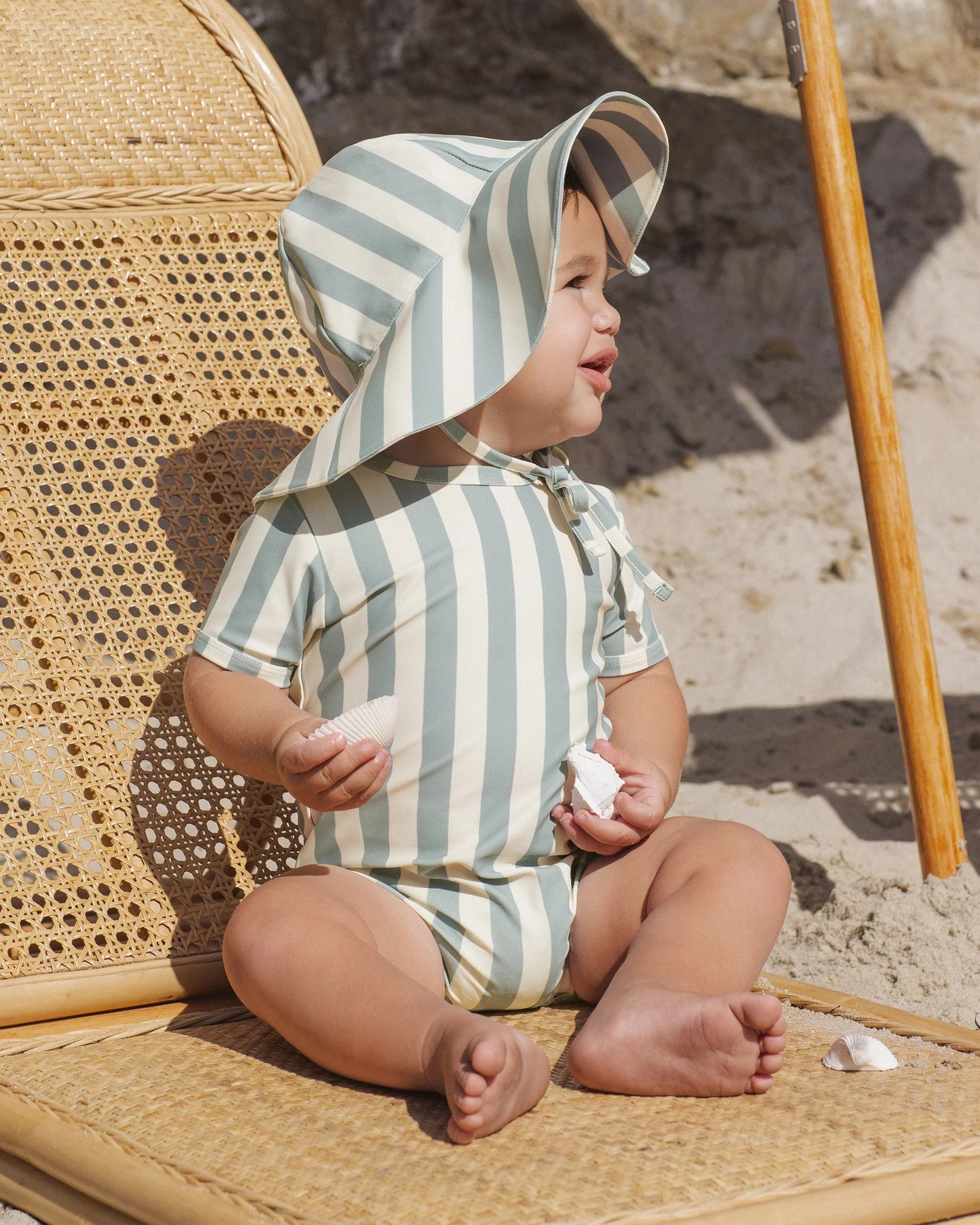 Rylee + Cru Green Stripe | Shorty One-Piece