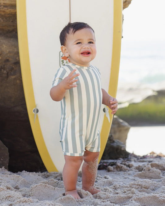 Rylee + Cru Green Stripe | Shorty One-Piece