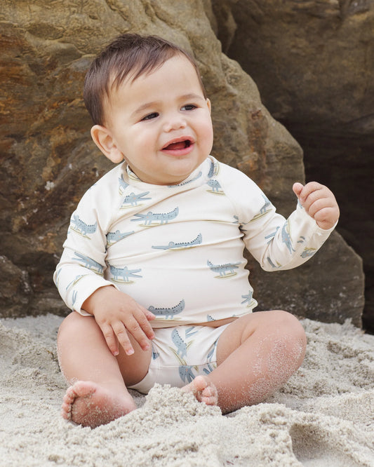 Rylee + Cru Natural Alligators | Rash Guard Set