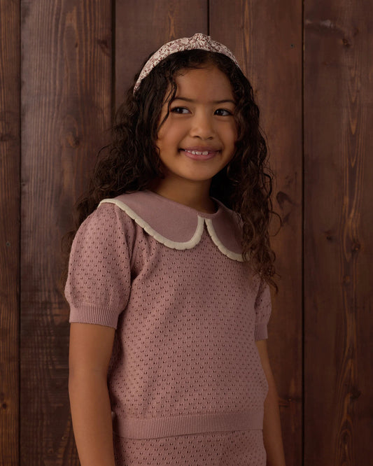 Rylee + Cru Rosewood | Pointelle Collard Top