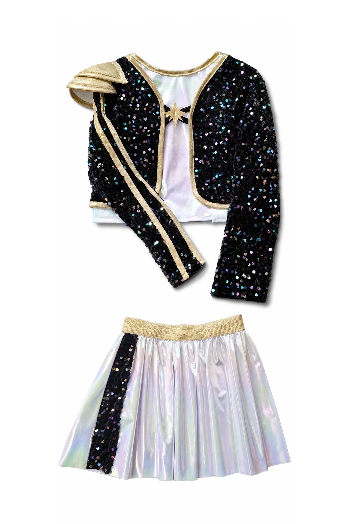 Great Pretenders Shimmering | Rock Star Warrior Set with Jacket & Attached Shirt
