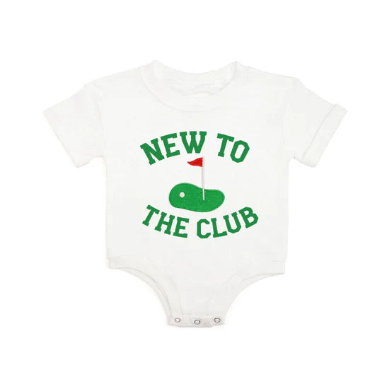 Sweet Wink White | New to the Club Patch Short Sleeve Romper
