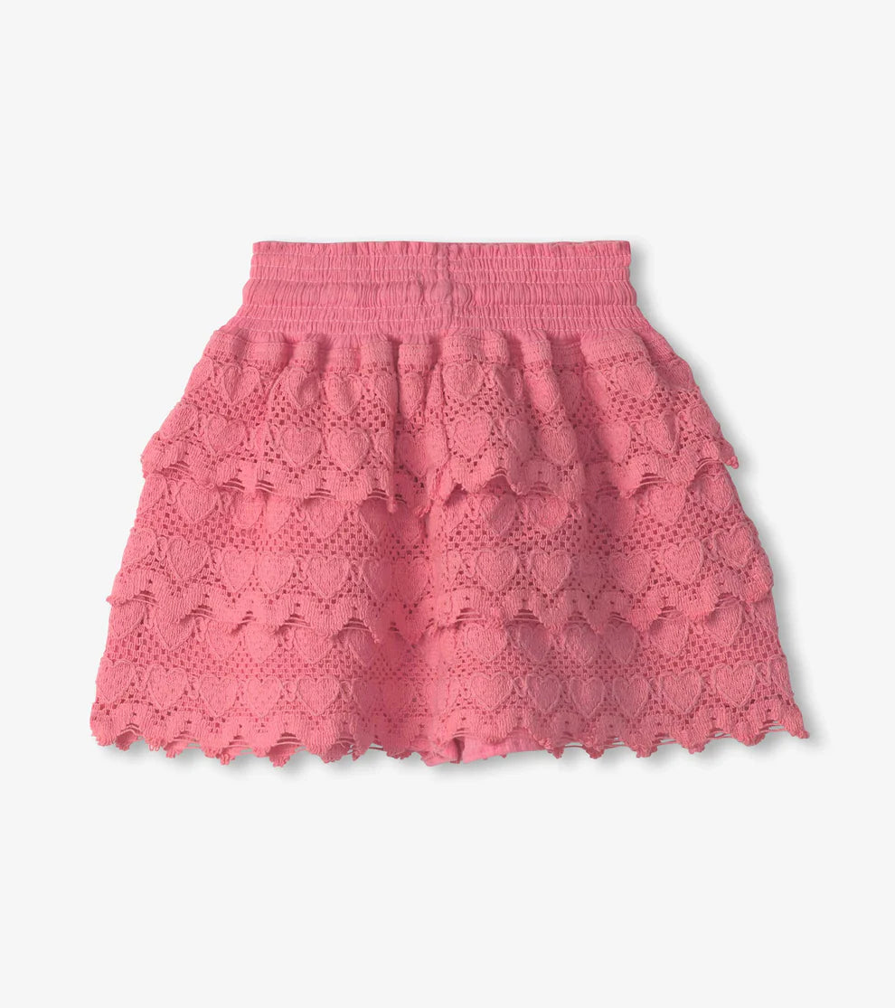 Hatley Geranium Pink | Hearts Floaty Skirt