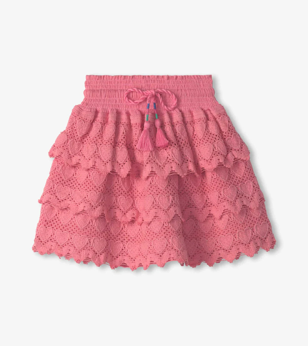 Hatley Geranium Pink | Hearts Floaty Skirt