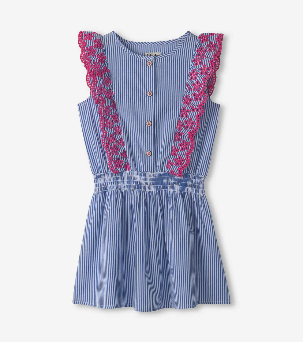 Hatley Pinstripe Scallop | Ruffle Dress