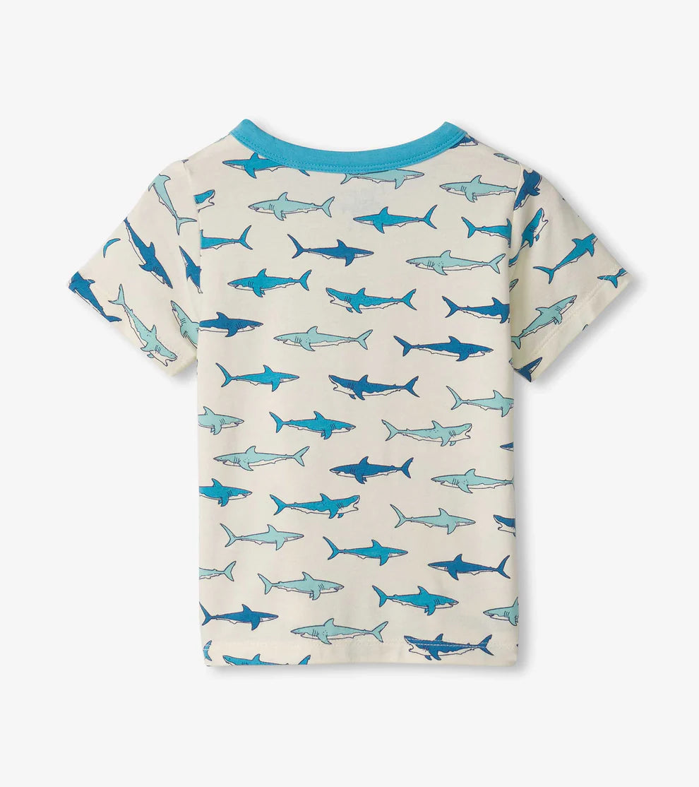 Hatley Hungry Sharks | Bamboo Henley Tee