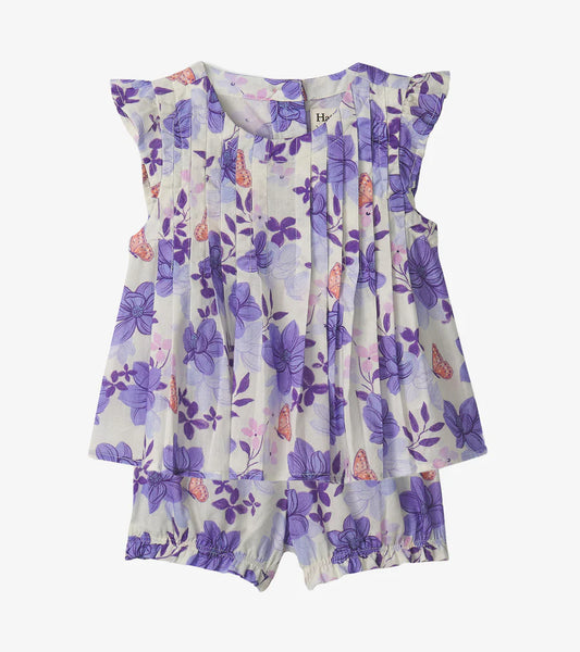 Hatley Painted Magnolias | Pin Tuck Short Set