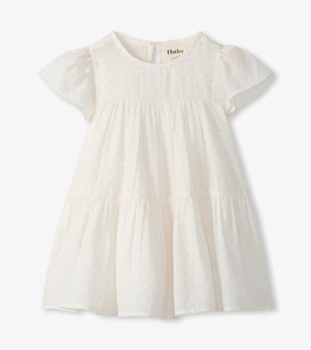 Hatley Pearl Blush | Swiss Dot Woven Cake Puff Dress