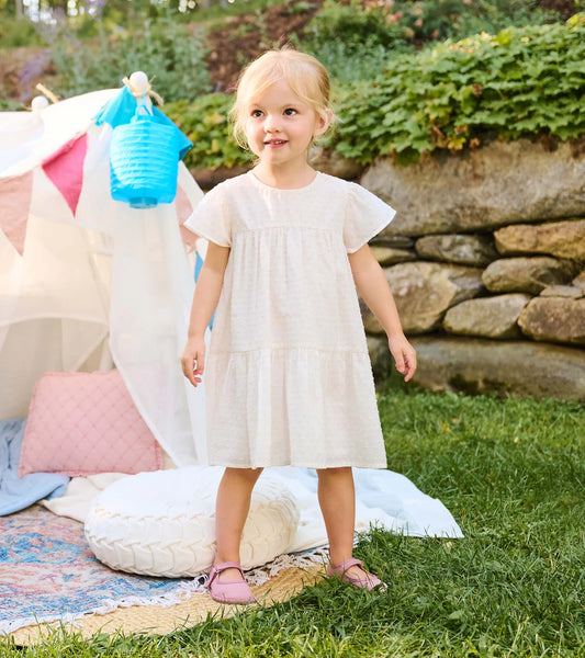 Hatley Pearl Blush | Swiss Dot Woven Cake Puff Dress