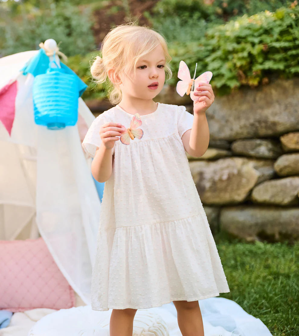 Hatley Pearl Blush | Swiss Dot Woven Cake Puff Dress