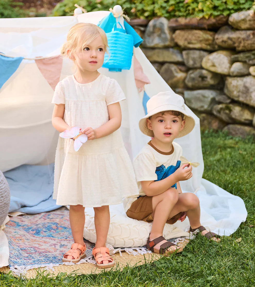 Hatley Pearl Blush | Swiss Dot Woven Cake Puff Dress