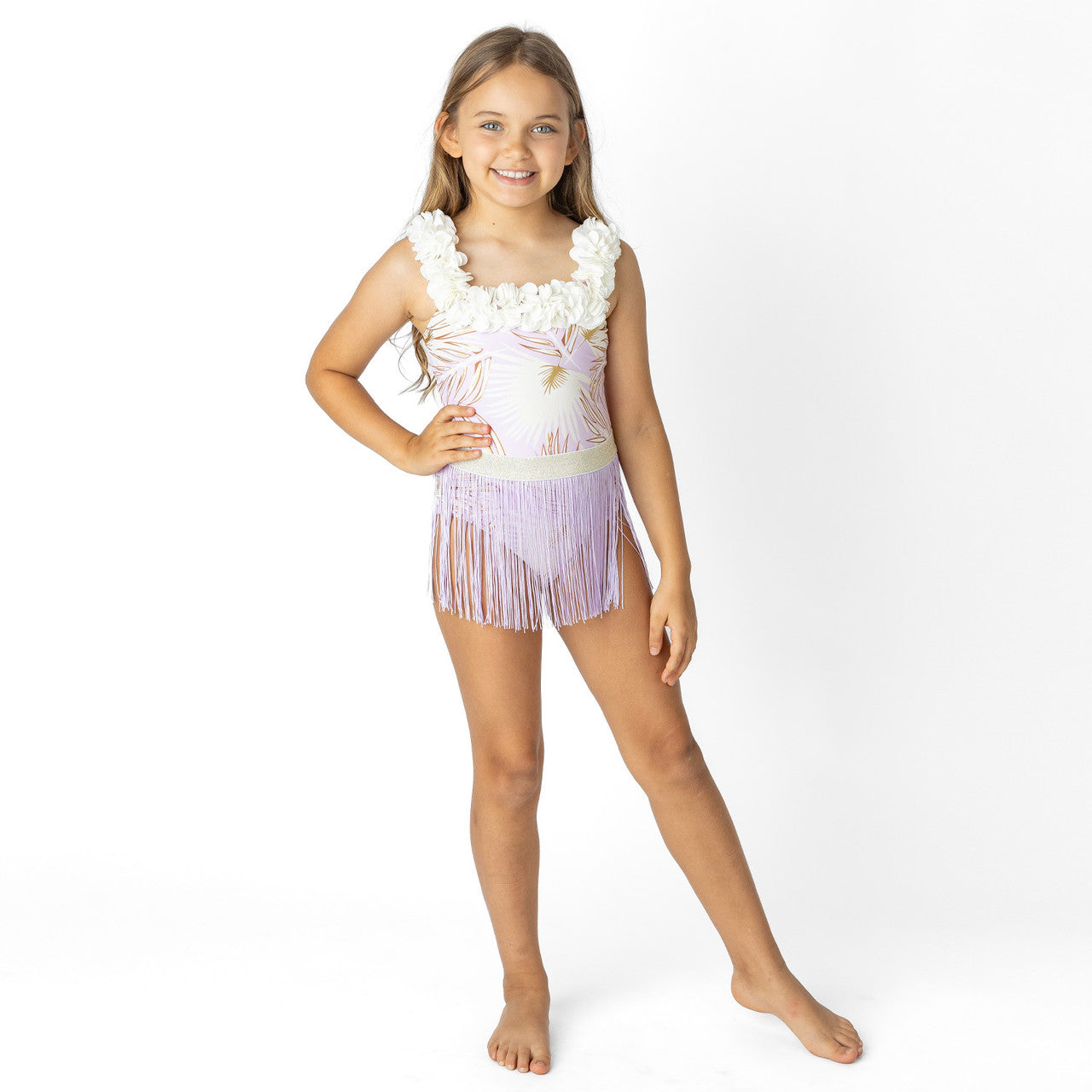 Shade Critters Purple | 1 Piece & Fringe Skirt Metallic Hula Set