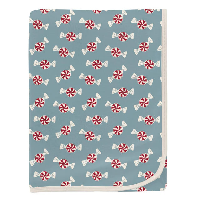 Kickee Stormy Sea Peppermints | Print Swaddling Blanket