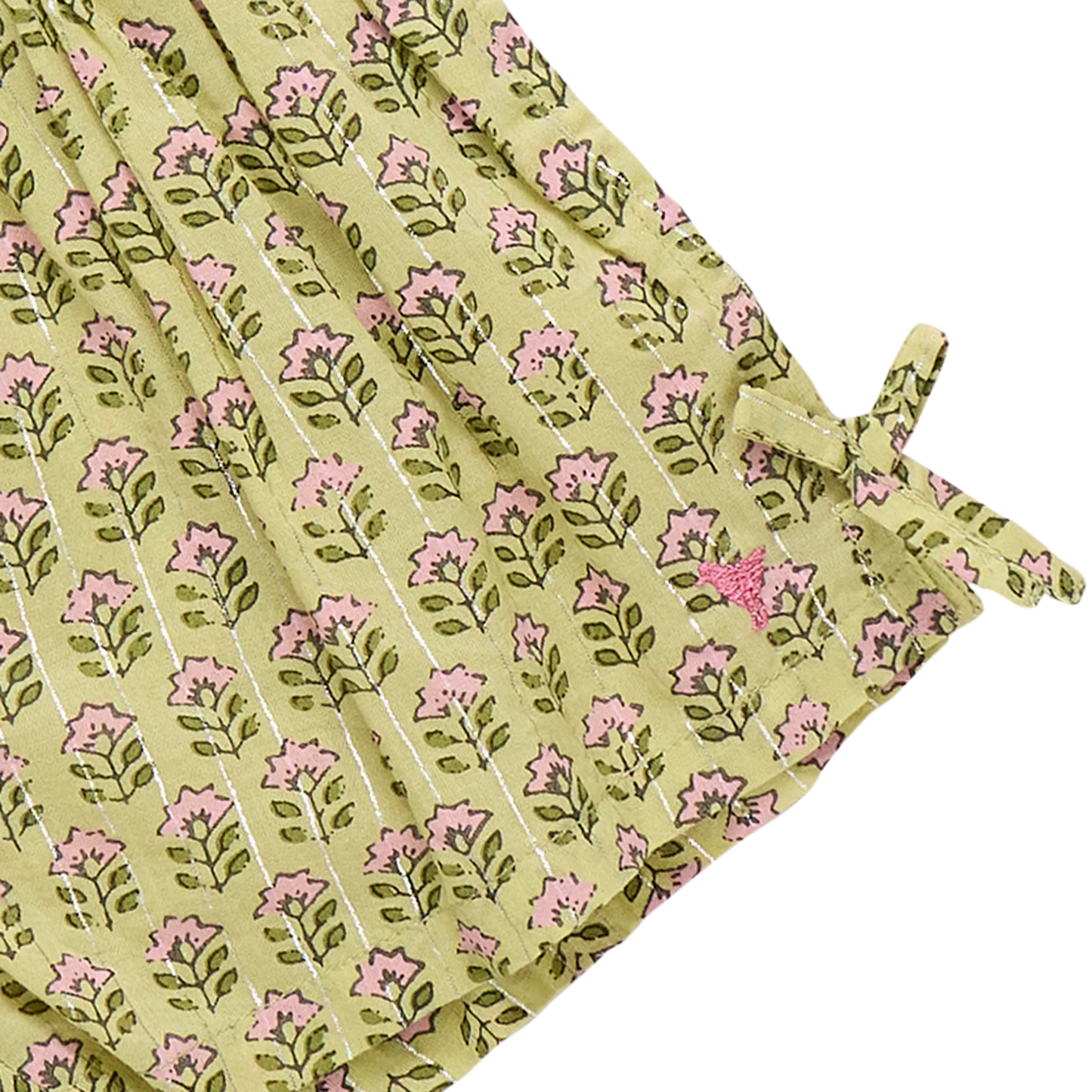 Pink Chicken Green Prairie Block Print | Jules Short