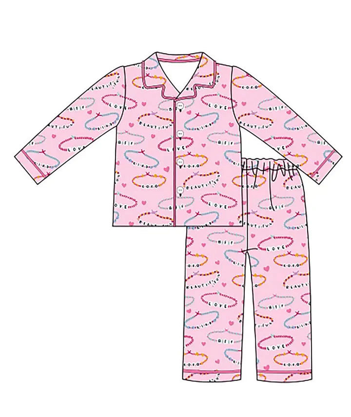 Tweenstyle Pink Bracelets Print | Bamboo Loungewear Set