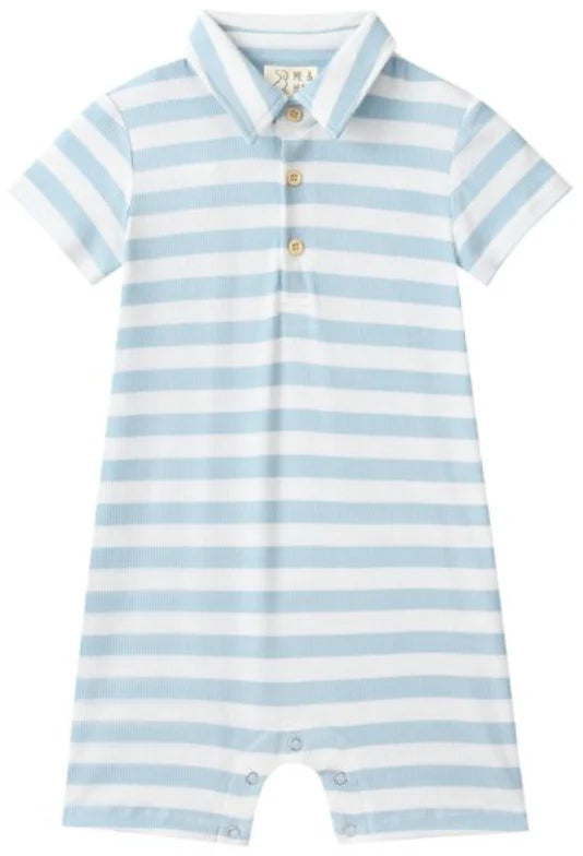 Me & Henry Pale Chambray & White Stripe | Drift Romper