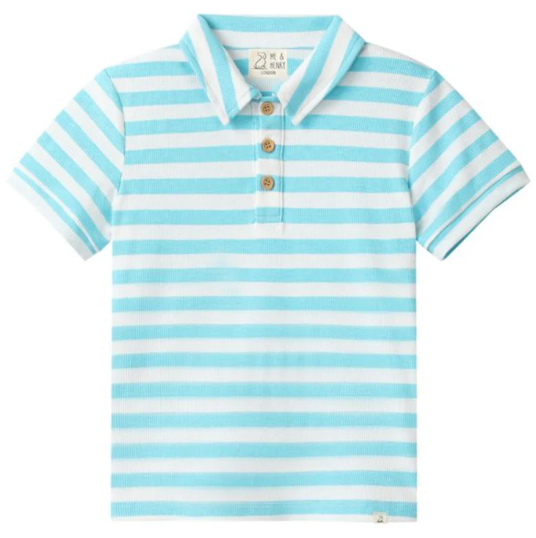 Me & Henry Turquoise & White | Shipping Stripe Polo