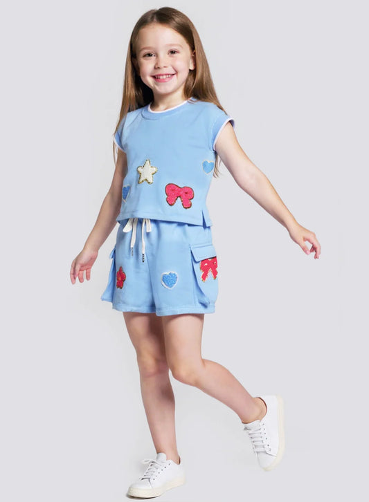 Hannah Banana Blue | Shorts with Patch Detail