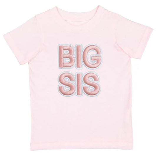 Sweet Wink Ballet Pink | Big Sis Embroidered Patch Short Sleeve T-Shirt