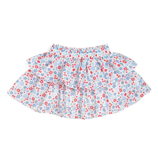 Sweet Wink White | Patriotic Floral Skort