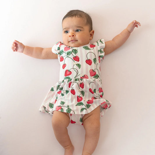 Kyte Baby Strawberry Fields | Twirl Bodysuit Dress