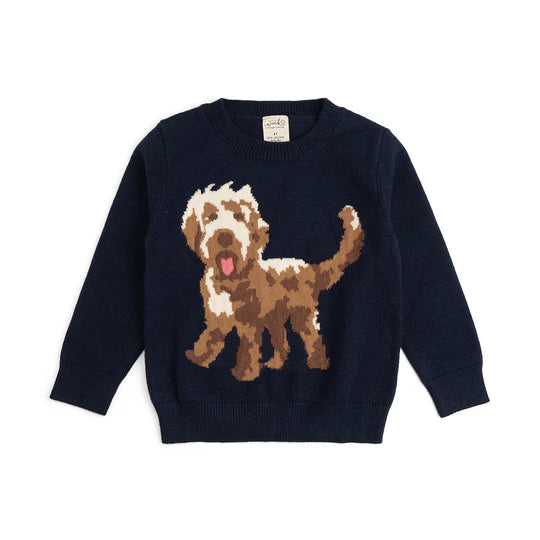 Sweet Wink Navy | Vintage Puppy Sweater