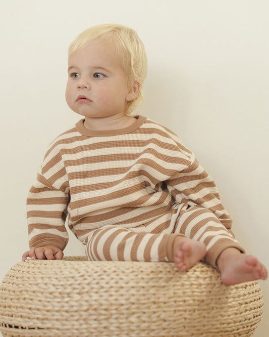 Quincy Mae Spice Harvest Stripe | Waffle Slouch Set