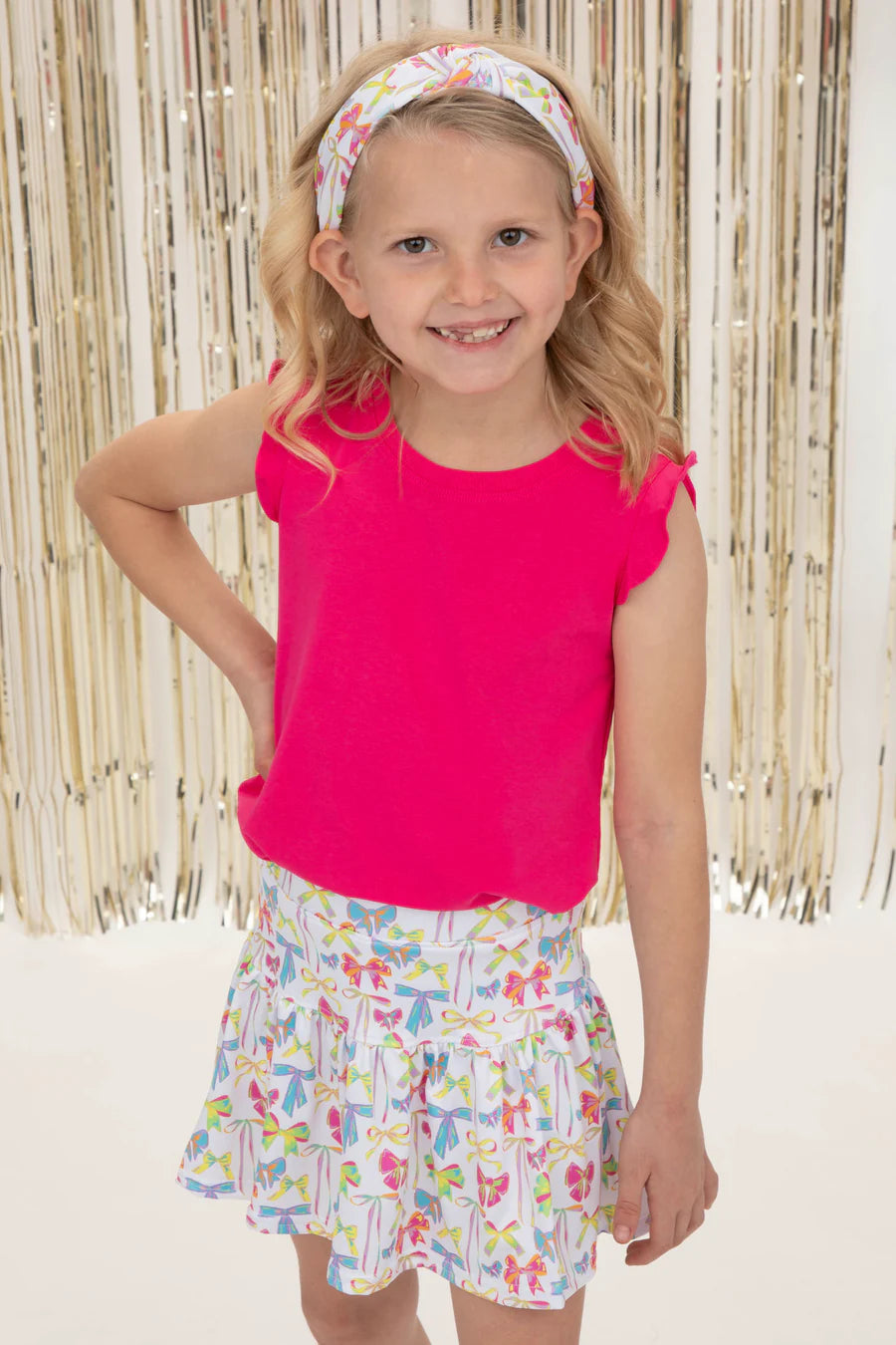 Azarhia Hot Pink | Solid Ruffle Shirt