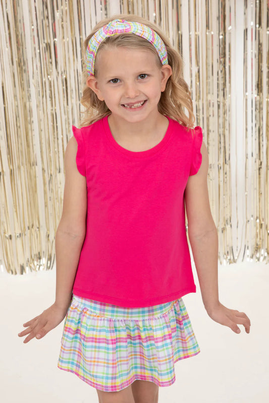 Azarhia Hot Pink | Solid Ruffle Shirt