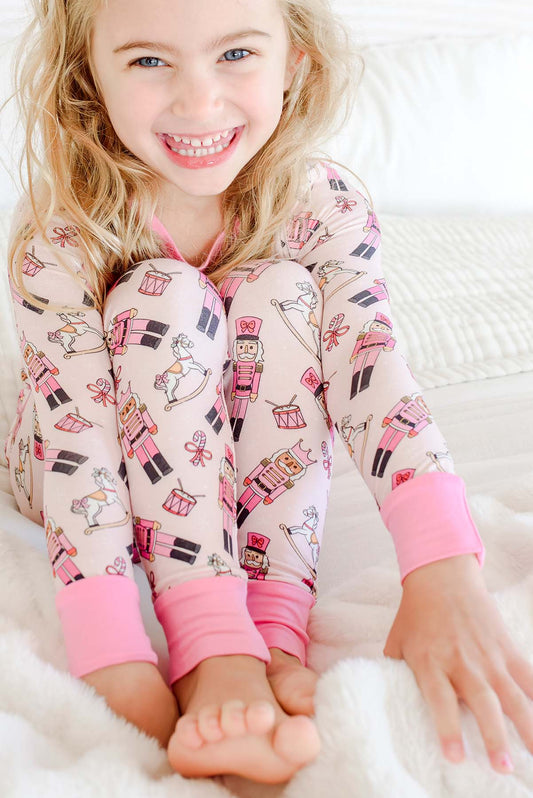 Caden Lane Pink | Toy Soldier Two-Piece Bamboo PJ Set
