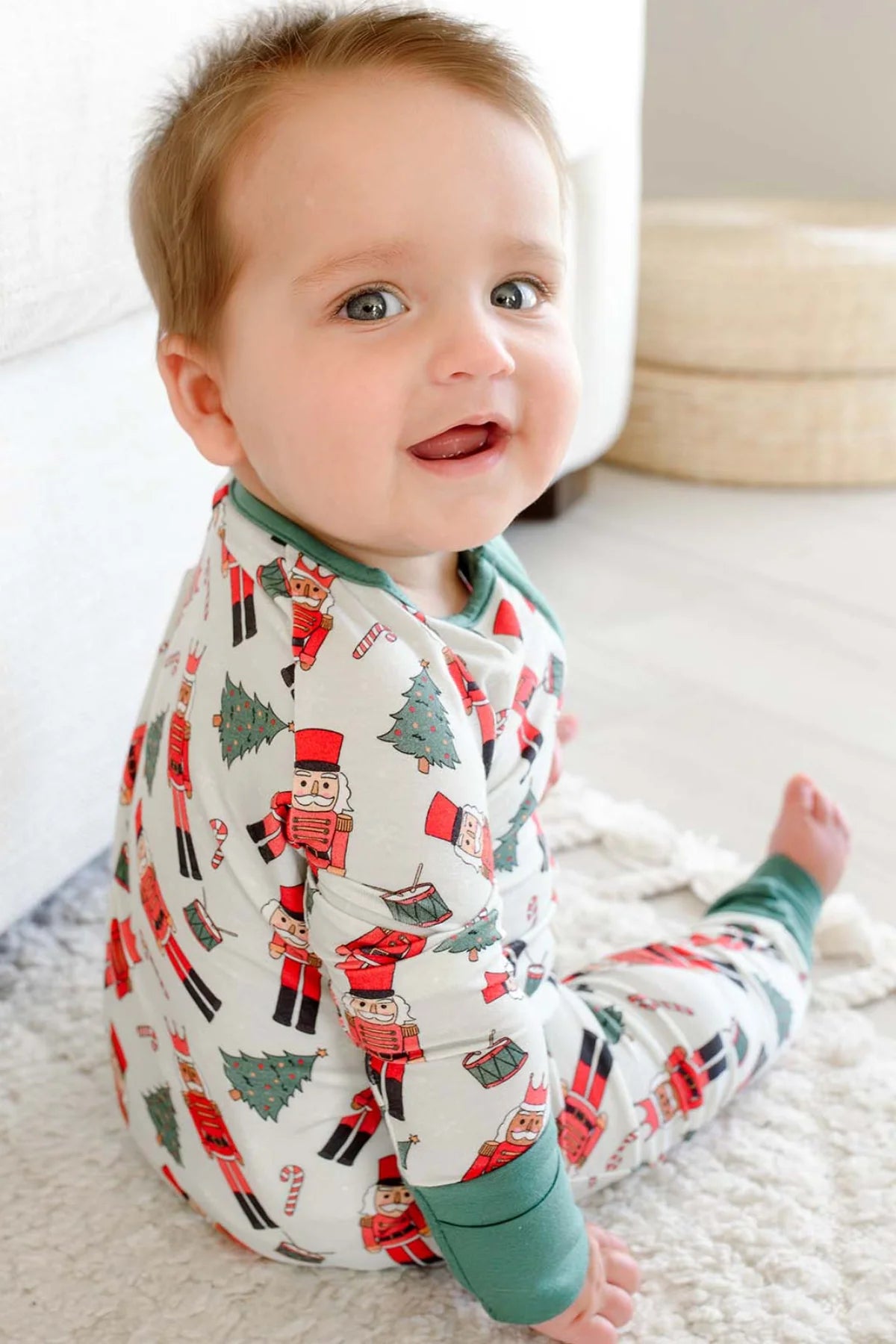 Caden Lane Green | Toy Soldier Bamboo Convertible Zipper Romper