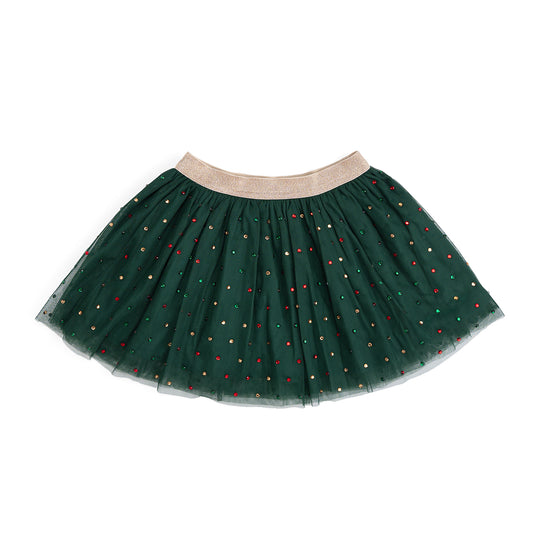 Sweet Wink Emerald | Rhinestone Christmas Tutu Skirt