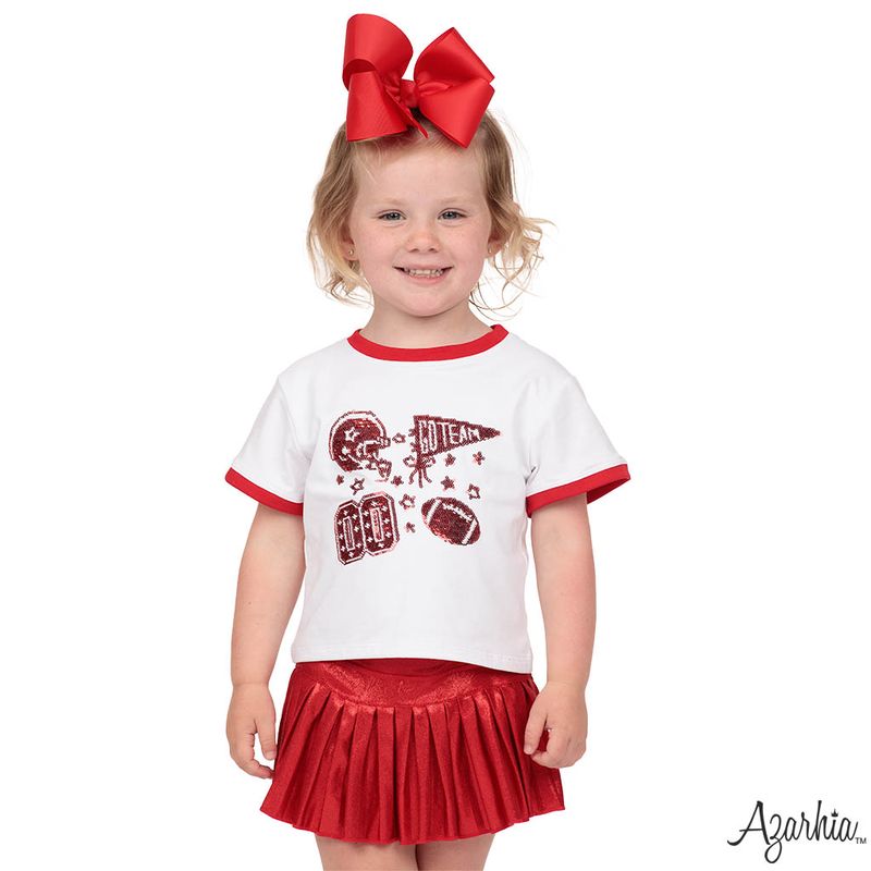 Azarhia Red | Shimmer Mini Pleated Skort