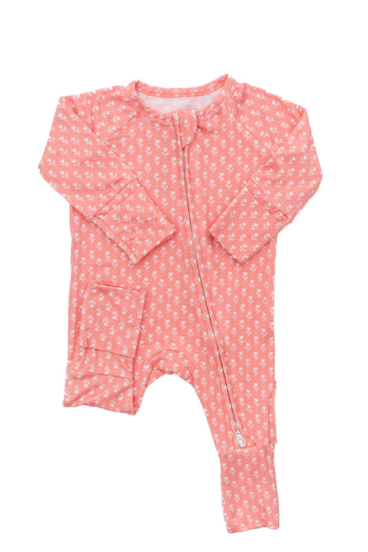Uptown Baby Coral | BB's Tulips Sleep Romper
