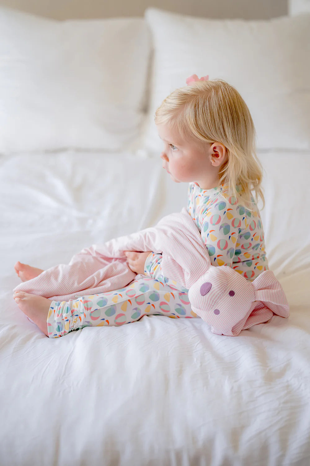 Uptown Baby Pink | Mini Stripe Dog Lovey Blanket + Paci Clip Holder