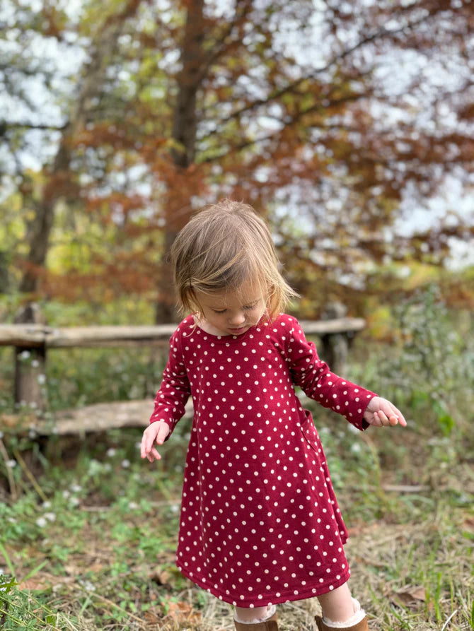 Vignette Burgundy Polka Dot | Leena Dress