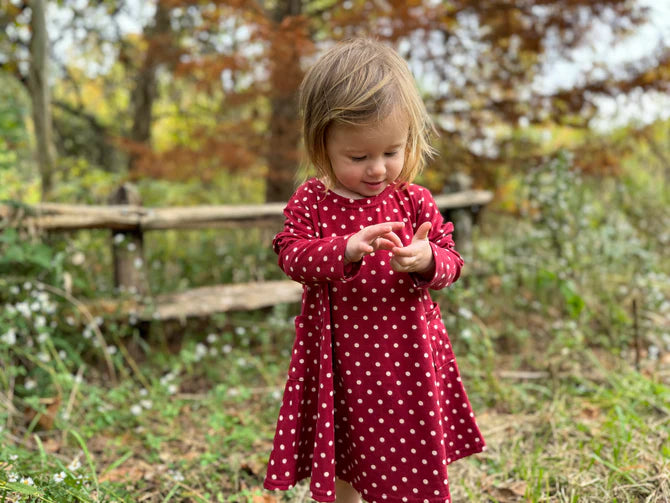 Vignette Burgundy Polka Dot | Leena Dress